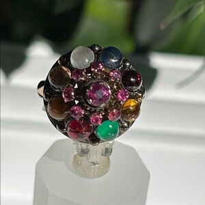 14K Rose Gold “Princess Harem” Multicolor Gemstone Ring Size 5 3/4